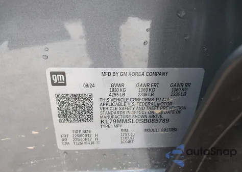 2025 Chevrolet Trailblazer Ls z USA, uszkodzony, nr VIN KL79MMSL0SB085789